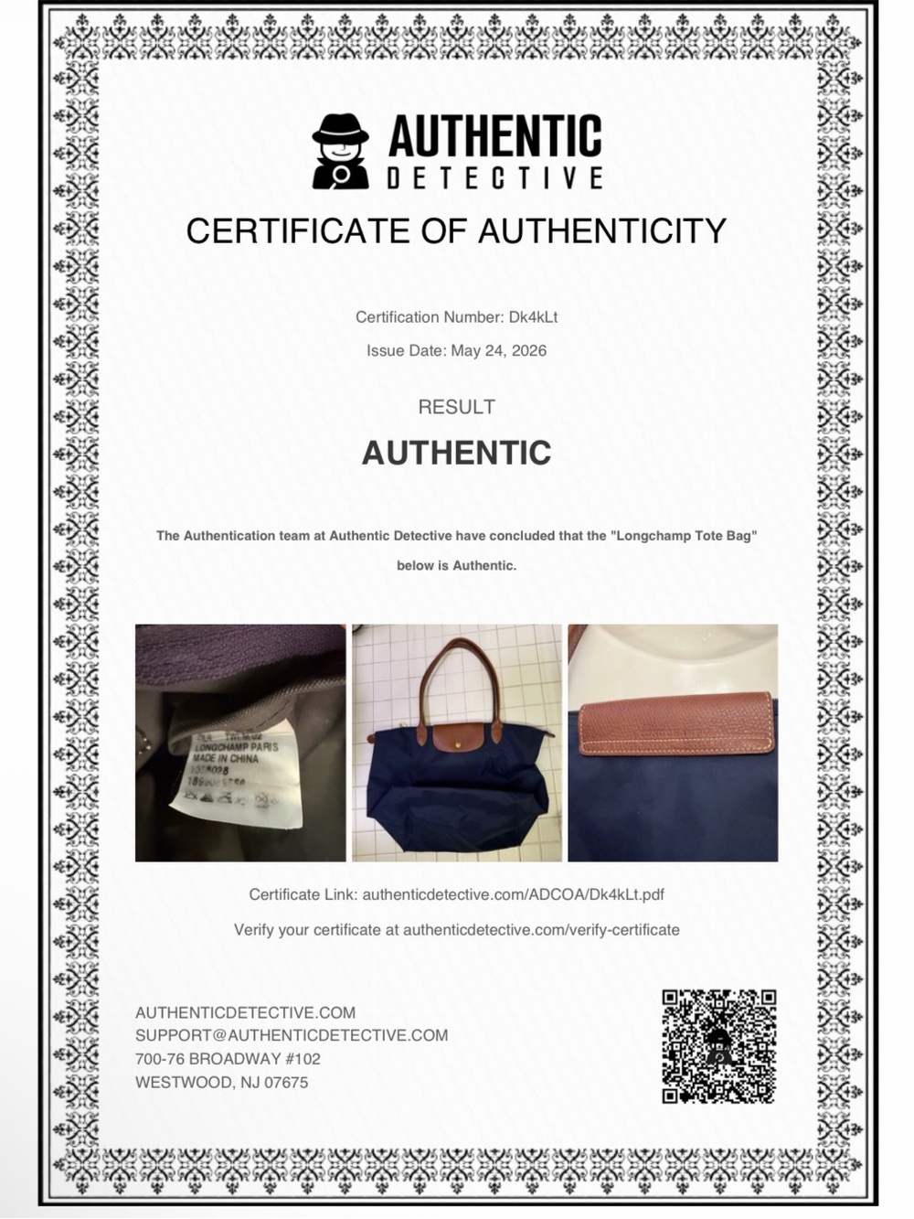 Longchamp La Pliage Tote Navy Blue Nylon Leather Classic Authentic - Picture 7 of 16